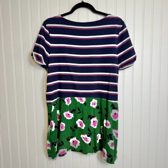 Anthropologie Sonja Stripes & Florals Short Sleeve Top N32 - Picture 5 of 7